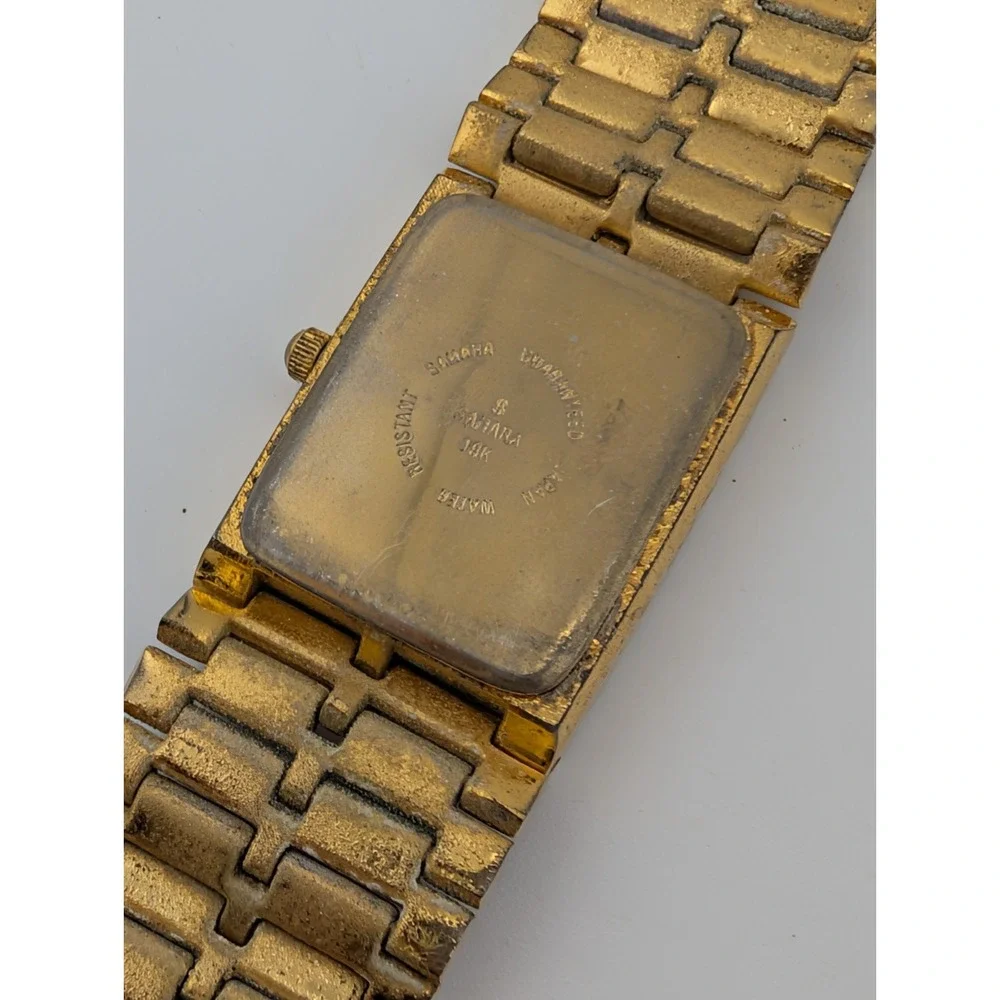 Sahara Men's Tank Watch 25mm Case Gold 7.75